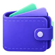 Wallet als Symbol für das Ausgangsasset einer Einzahlung.